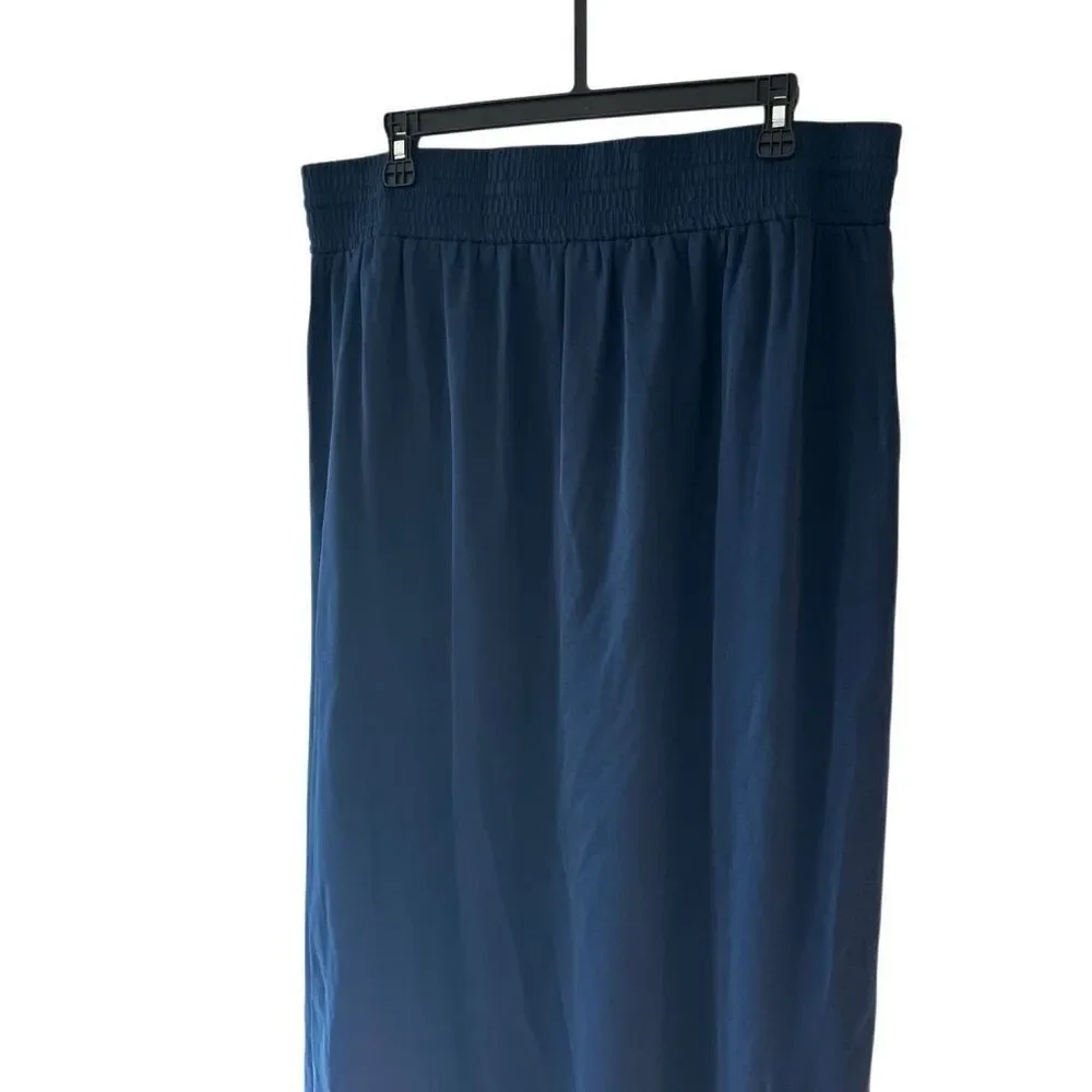 Chico’s silky Blue Split maxi skirt size 12/14 lightweight flowy